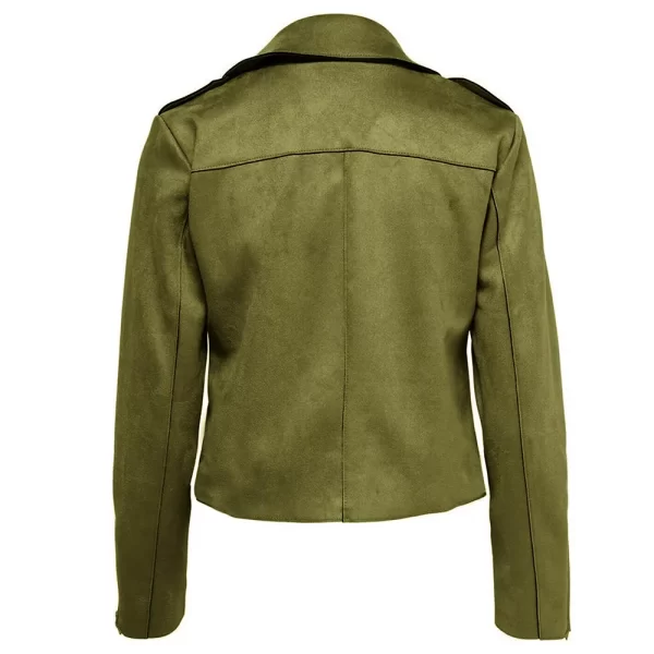 Charlotte Ritchie Ghosts Alison Cooper Green Suede Leather Jacket