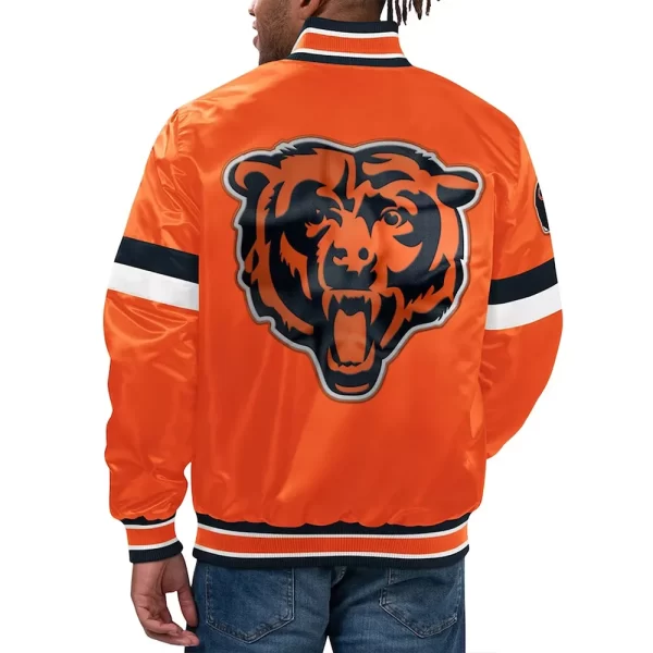 Chicago Bears Home Game Varsity Orange Satin Jacket