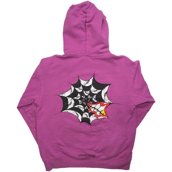 Chrome Hearts Spider Web Purple Fleece Hoodie