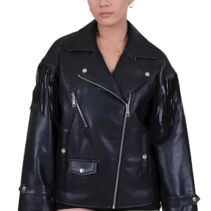 Cowgirl-moto Fringe Western Leather Jacket