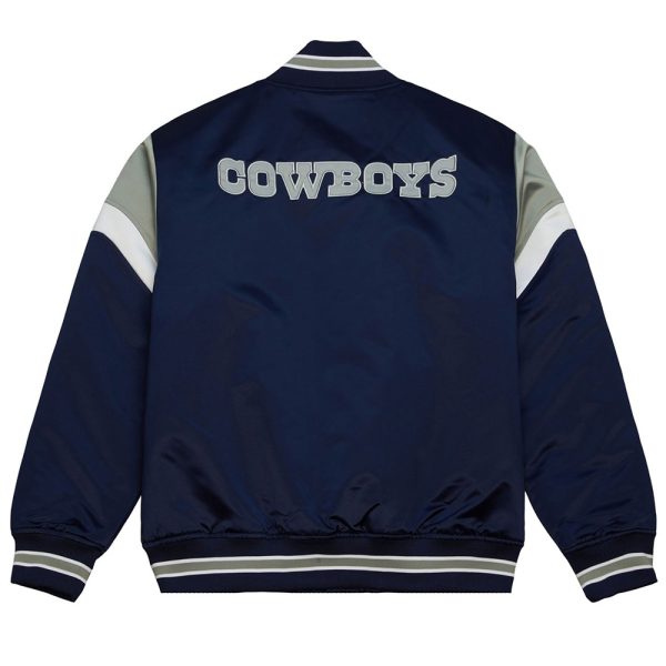 Dallas Cowboys Heavyweight Navy Full-Snap Satin Jacket