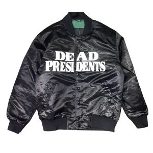 Dead President Black Bomber Satin Jacket