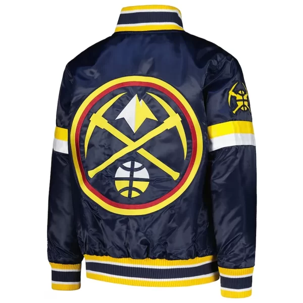 Denver Nuggets Youth Home Game Full-Snap Varsity Navy Satin Jacket