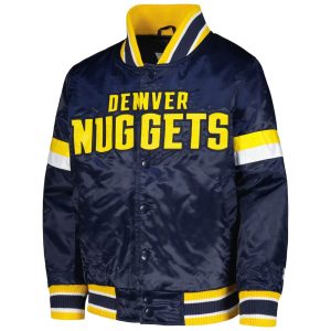 Denver Nuggets Youth Home Game Navy Blue Satin Jacket