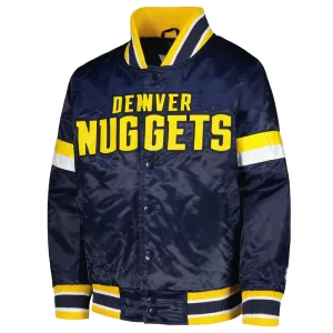 Denver Nuggets Youth Home Game Navy Blue Satin Jacket