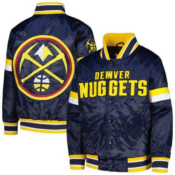 Denver Nuggets Youth Home Game Navy Satin Jacket