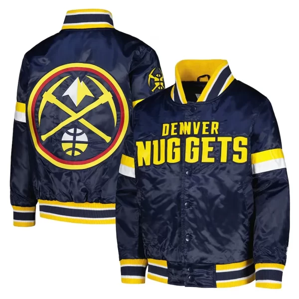 Denver Nuggets Youth Home Game Navy Satin Jacket