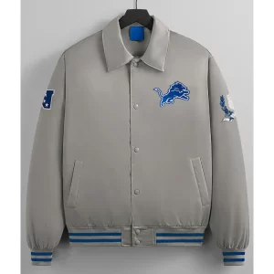 Detroit Lions Chain Bomber Gray Jacket