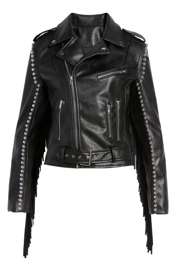 Fringe-moto Moto Leather Jacket