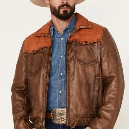 Goldrush Color Block Leather Jacket