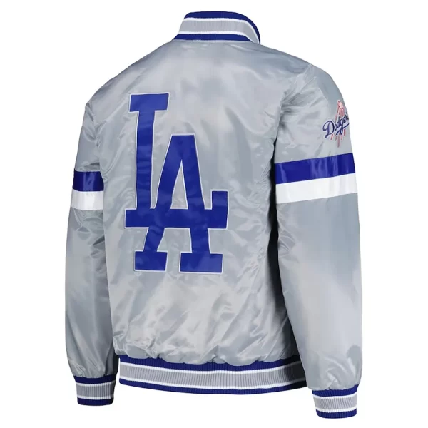 Gray LA Dodgers Home Game Varsity Satin Jacket