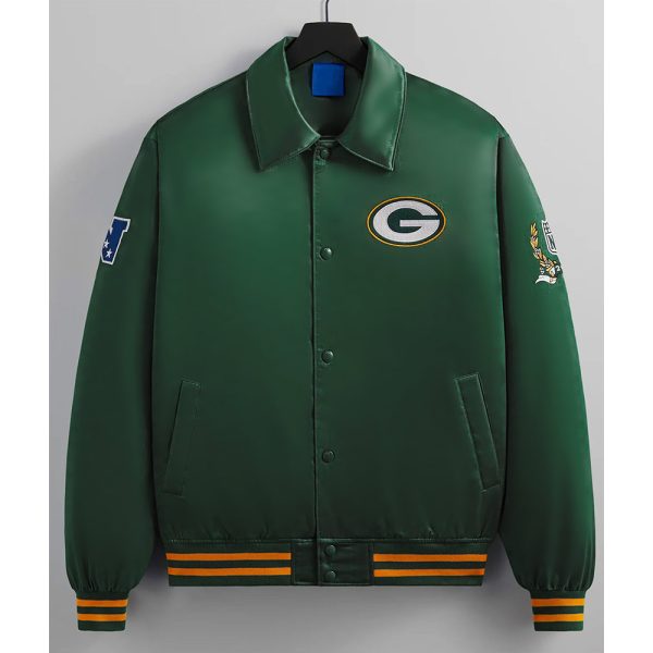 Green Bay Packers Board Bomber Satin Jacket