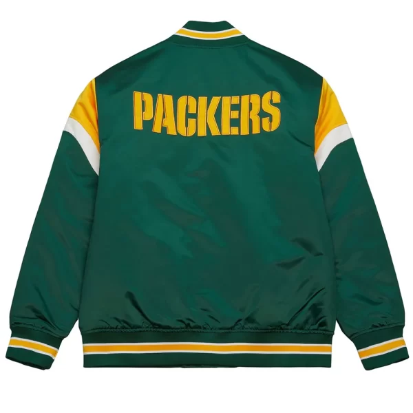 Green Bay Packers Full-Snap Heavyweight Satin Green Jacket