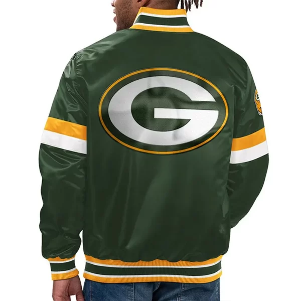 Green Bay Packers Home Game Varsity Satin Green Jacket