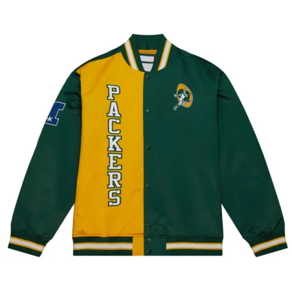 Green Bay Packers Team OG LW Satin Fabric Jacket