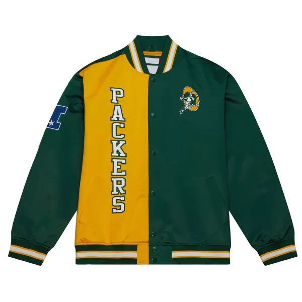 Green Bay Packers Team OG LW Satin Fabric Jacket