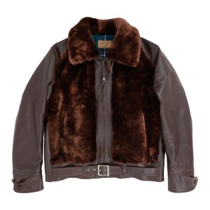 Grizzly Fur Blouse of Electrified Lamb Leather Jacket