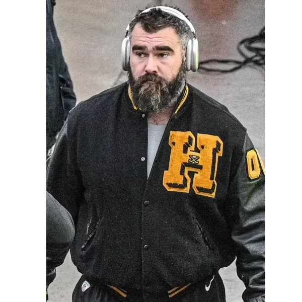 High School Lacrosse Jason Kelce Black Varsity Letterman Jacket