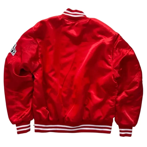 Home Plate Jet Life Full-Snap Satin Bomber Jacket