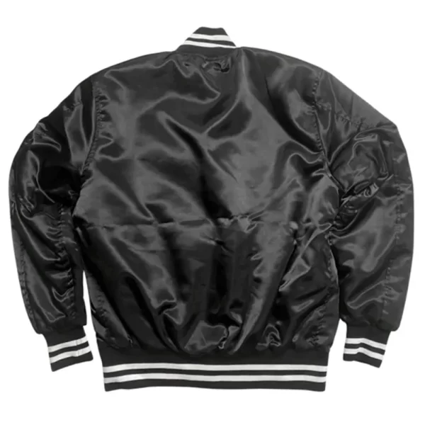 Home Plate Jet Life Full-Snap Satin Bomber Jacket