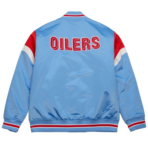 Houston Oilers Heavyweight Light Blue Satin Jacket