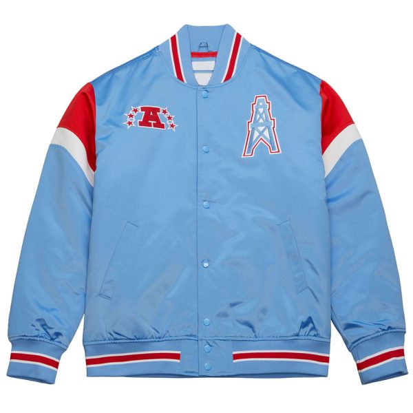 Houston Oilers Heavyweight Satin Light Blue Jacket