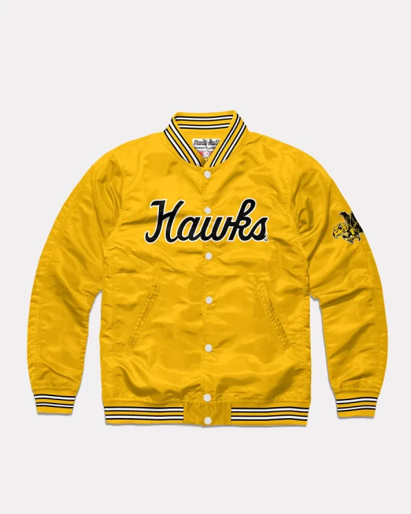 Iowa Hawks Script Satin Varsity Jacket