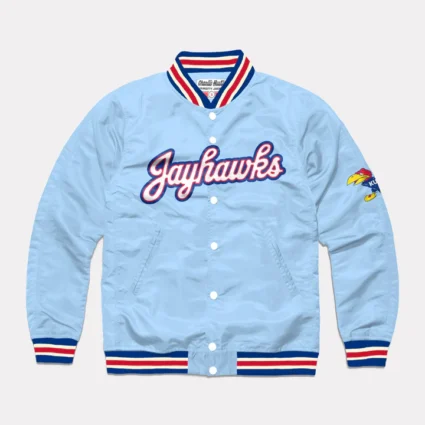 Jayhawks Script Satin Varsity Jacket