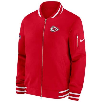 Kansas City Chiefs 2023 NFL Sideline Nike Coach Red Bomber Jacket
