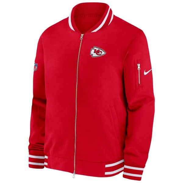 Kansas City Chiefs 2023 NFL Sideline Nike Coach Bomber Jacket - A2 Jackets