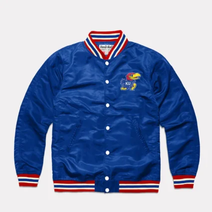 Kansas Rock Chalk Varsity Satin Jacket