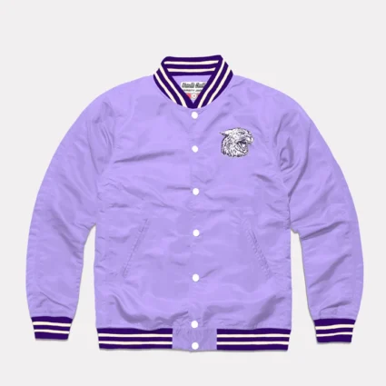 Kansas State Lavender Satin Varsity Jacket