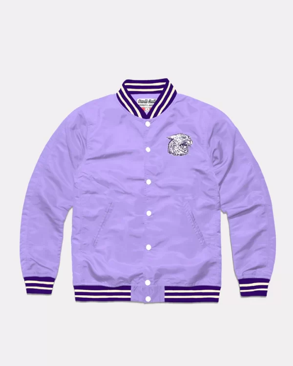 Kansas State Lavender Satin Varsity Jacket