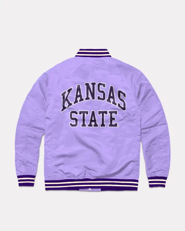 Kansas State Lavender Varsity Satin Jacket