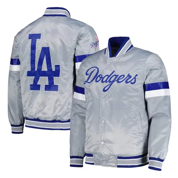 LA Dodgers Home Game Gray Satin Jacket