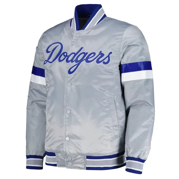 LA Dodgers Home Game Satin Gray Jacket