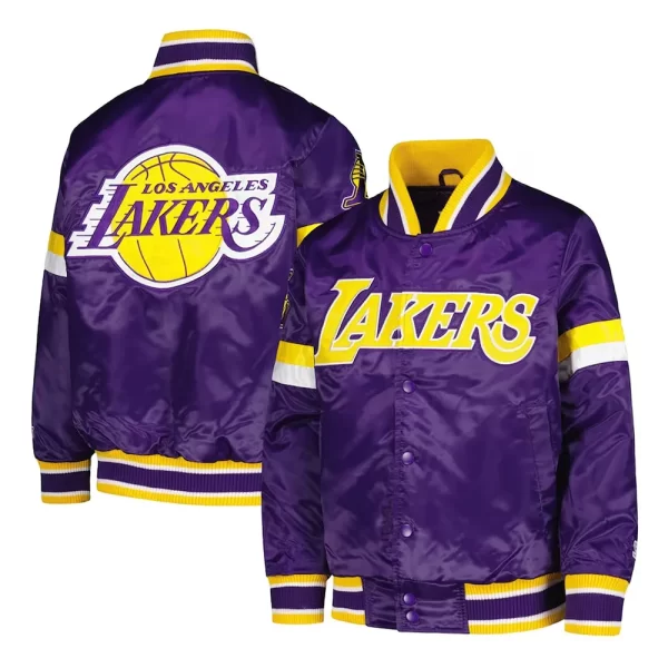 LA Lakers Home Game Purple Satin Jacket