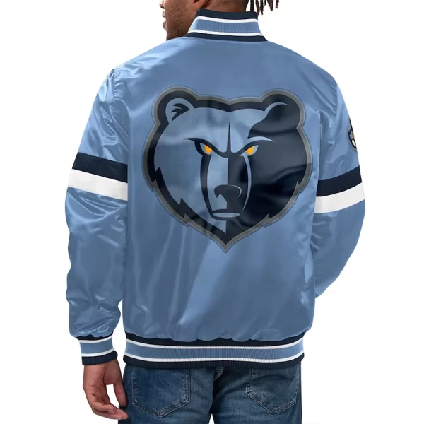 Light Blue Memphis Grizzlies Home Game Varsity Satin Jacket