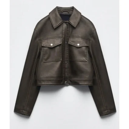 Love Is Blind Micah Lussier Cropped Leather Black Jacket