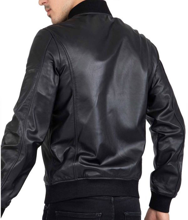 Men’s Black Bomber Lambskin Leather Jacket