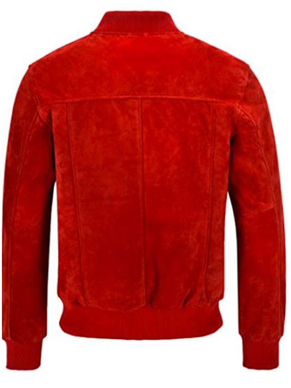 Men’s Bomber 70’s Suede Red Leather Jacket