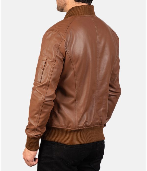 Men’s Bomber Brown MA-1 Flight Leather Jacket