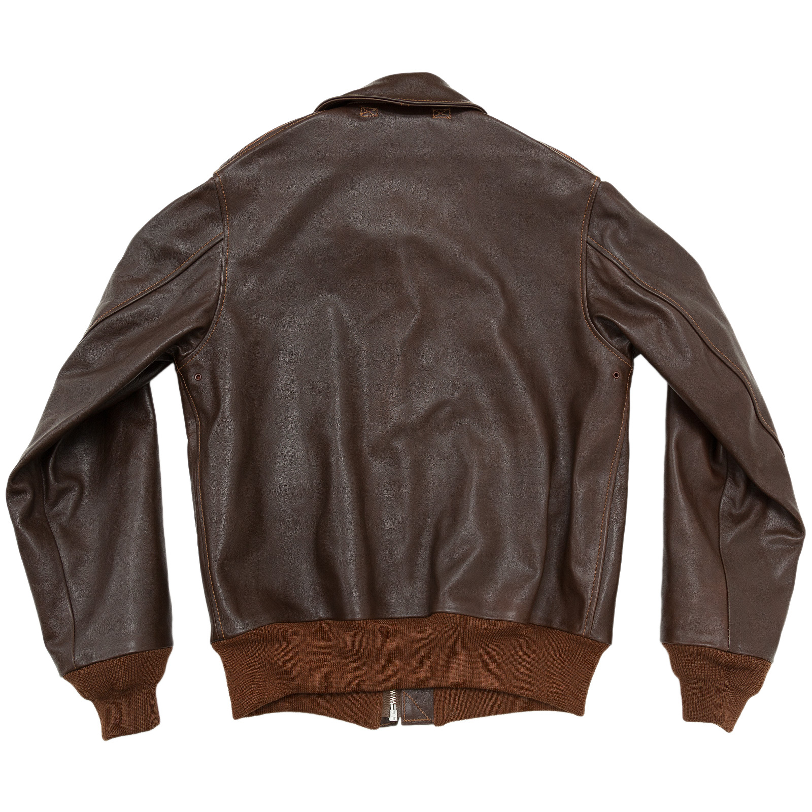 Men's Real Leather Brown 100% Calfskin Cowhide Jacket