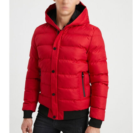 Men’s Red Bubble Hooded Jacket