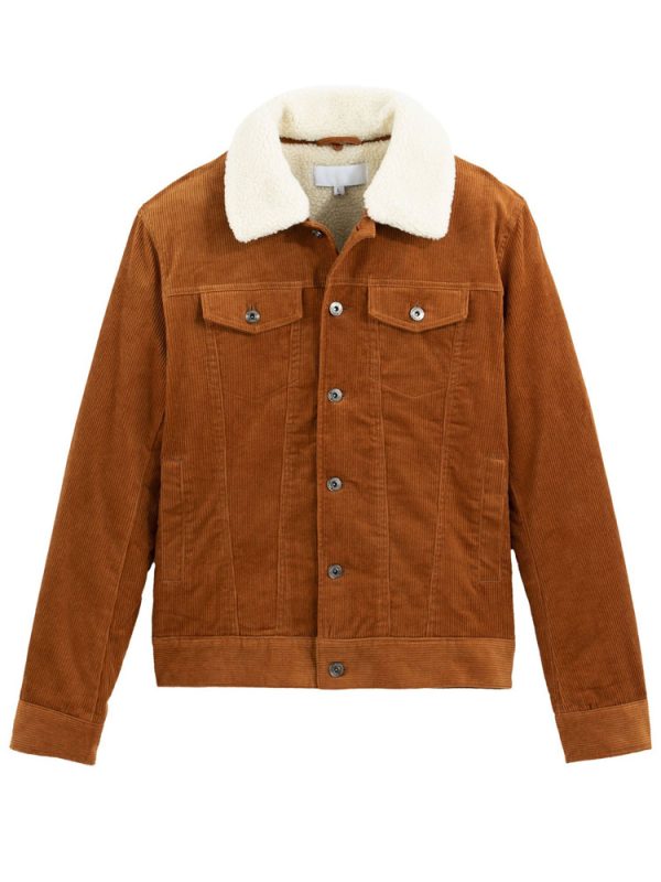 Men’s Shearling Brown Corduroy Jackets