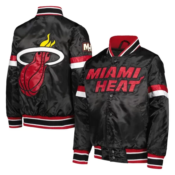 Miami Heat Home Game Black Satin Jacket