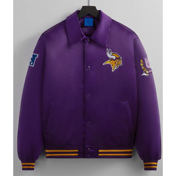 Minnesota Vikings Cover Bomber Satin Jacket