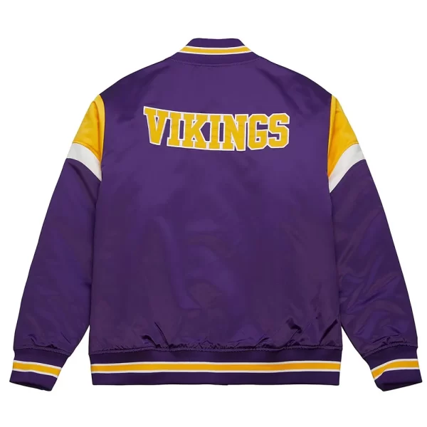 Minnesota Vikings Heavyweight Purple Varsity Satin Jacket