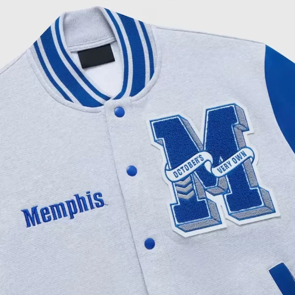 NCAA Memphis Tigers OVO Gray and Royal Fleece Varsity Jackets