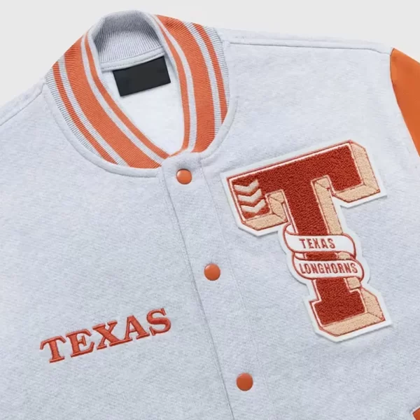 NCAA Texas Longhorns OVO Gray and Orange Fleece Varsity Jackets